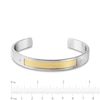 Thumbnail Image 3 of 1/20 CT. T.W. Diamond Woven Texture Inlay Cuff in Stainless Steel and 18K Gold - 7.5"