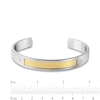 Thumbnail Image 2 of Men's 1/20 CT. T.W. Diamond Woven Texture Inlay Cuff in Stainless Steel and 18K Gold - 7.5"