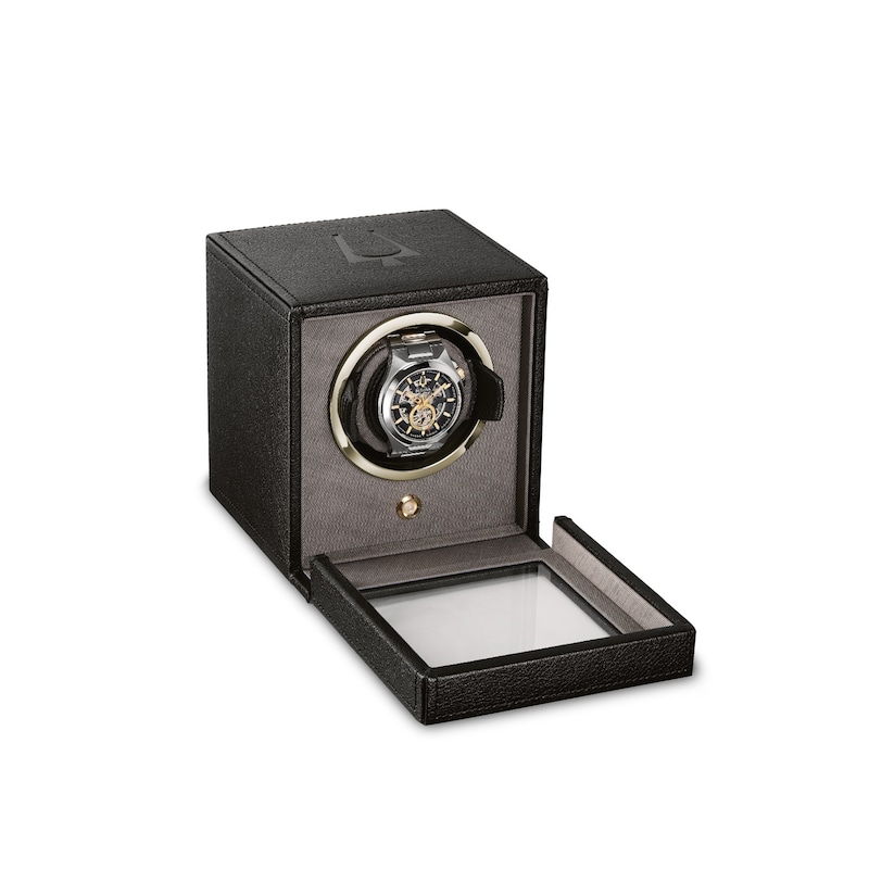 Black Leather Bulova Single Watch Winder (Model: BT107)