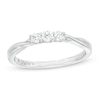 Thumbnail Image 1 of 1/5 CT. T.W. Diamond Past Present Future® Crossover Shank Ring in 10K White Gold