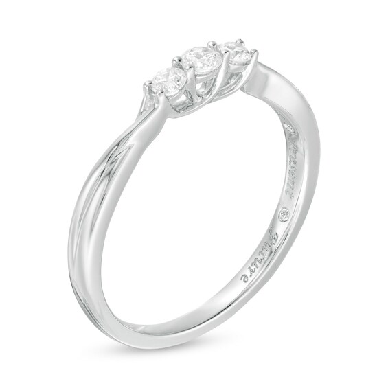 1/5 CT. T.w. Diamond Past Present FutureÂ® Crossover Shank Ring in 10K White Gold