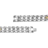 Thumbnail Image 3 of Three Row Textured Inlay Link Bracelet in Stainless Steel and 14K Gold - 8.5"
