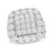 Thumbnail Image 1 of 8 CT. T.W. Composite Princess-Cut Diamond Frame Multi-Row Engagement Ring in 14K White Gold