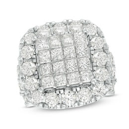 8 CT. T.W. Composite Princess-Cut Diamond Frame Multi-Row Engagement Ring in 14K White Gold