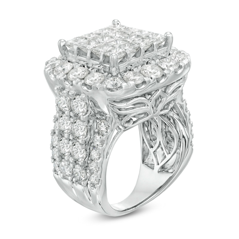 8 CT. T.W. Composite Princess-Cut Diamond Frame Multi-Row Engagement Ring  in 14K White Gold
