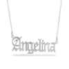 Thumbnail Image 0 of Textured Old English Name Necklace in Sterling Silver (1 Line)