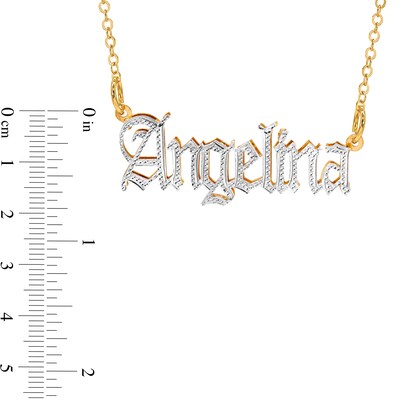 Textured Old English Name Necklace In Sterling Silver And 14k Gold Plate 1 Line Zales Textured Old English Name Necklace In Sterling Silver And 14k Gold Plate 1 Line Zales