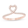 1/5 CT. T.W. Diamond Heart-Shaped Loop Ring in 10K Rose Gold