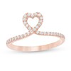 Thumbnail Image 1 of 1/5 CT. T.W. Diamond Heart-Shaped Loop Ring in 10K Rose Gold