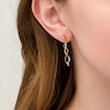 Thumbnail Image 2 of 1/3 CT. T.W. Champagne and White Diamond Twist Flame Drop Earrings in 10K Rose Gold