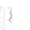 Thumbnail Image 2 of 1/3 CT. T.W. Champagne and White Diamond Twist Flame Drop Earrings in 10K Rose Gold