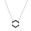 Thumbnail Image 1 of 1/6 CT. T.W. Enhanced Black and White Diamond Hexagon Necklace in Sterling Silver