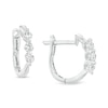 Thumbnail Image 1 of 1/4 CT. T.W. Diamond Past Present Future® Hoop Earrings in 10K White Gold