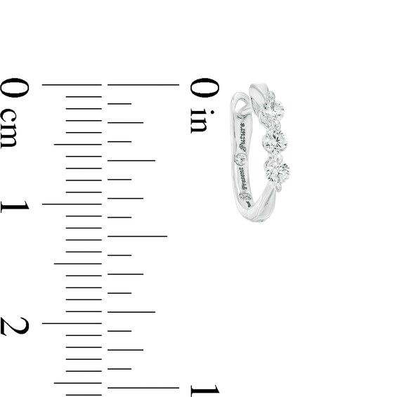 1/4 CT. T.W. Diamond Past Present Future® Hoop Earrings in 10K White Gold 1/4 CT. T.W. Diamond Past Present Future® Hoop Earrings in 10K White Gold