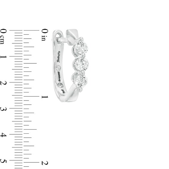1/2 CT. T.W. Diamond Past Present Future® Hoop Earrings in 10K White Gold 1/2 CT. T.W. Diamond Past Present Future® Hoop Earrings in 10K White Gold