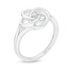 Diamond Accent Solitaire Celtic Knot Ring in Sterling Silver