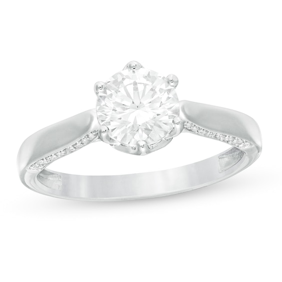 1-1/3 CT. T.w. Certified Diamond Engagement Ring in 14K White Gold (I/I2)