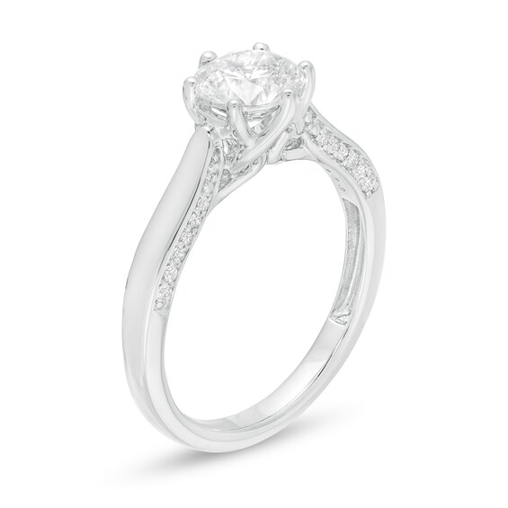 1-1/3 CT. T.w. Certified Diamond Engagement Ring in 14K White Gold (I/I2)