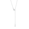 Thumbnail Image 2 of 1/3 CT. T.W. Diamond Curved "Y" Necklace in 10K White Gold