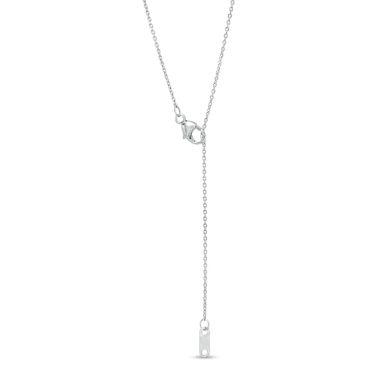 1/3 CT. T.w. Diamond Curved "Y" Necklace in 10K White Gold