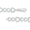 Thumbnail Image 2 of 1/15 CT. T.W. Diamond Sideways Heart Link Bracelet in Sterling Silver - 7.5"