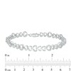 Thumbnail Image 3 of 1/15 CT. T.W. Diamond Sideways Heart Link Bracelet in Sterling Silver - 7.5"