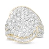 Thumbnail Image 1 of 3 CT. T.W. Composite Diamond Multi-Row Bypass Ring in 10K Gold
