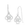 Diamond Accent Solitaire Celtic Knot Drop Earrings in Sterling Silver