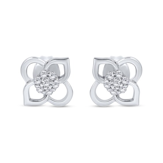 1/15 CT. T.w. Composite Diamond Flower Stud Earrings in Sterling Silver