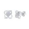 Thumbnail Image 3 of 1/15 CT. T.W. Composite Diamond Flower Stud Earrings in Sterling Silver