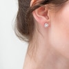 Thumbnail Image 2 of 3/8 CT. T.W. Diamond Trillion Frame Stud Earrings in 10K White Gold