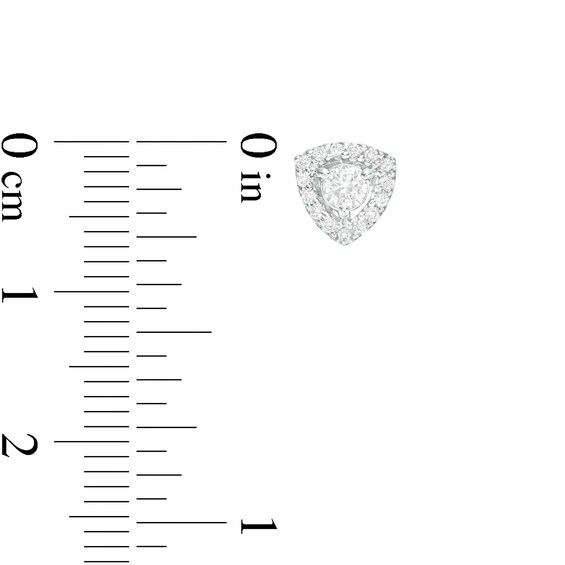 3/8 CT. T.w. Diamond Trillion Frame Stud Earrings in 10K White Gold
