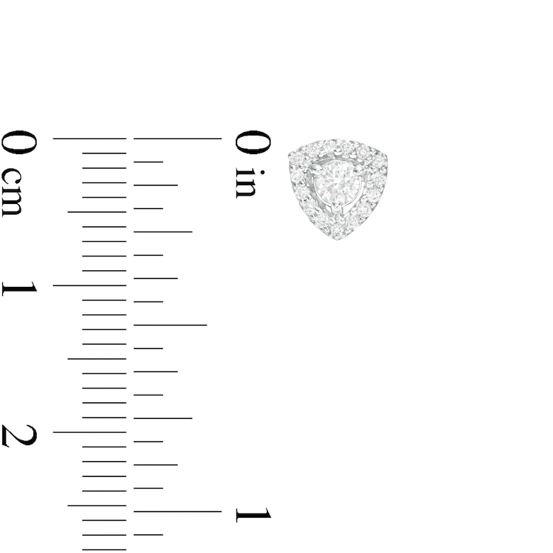 Main Image 3 of 3/8 CT. T.W. Diamond Trillion Frame Stud Earrings in 10K White Gold