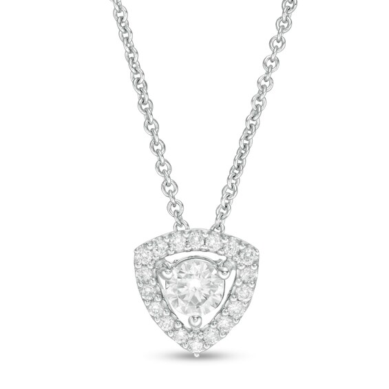1/3 CT. T.w. Diamond Trillion Frame Pendant in 10K White Gold