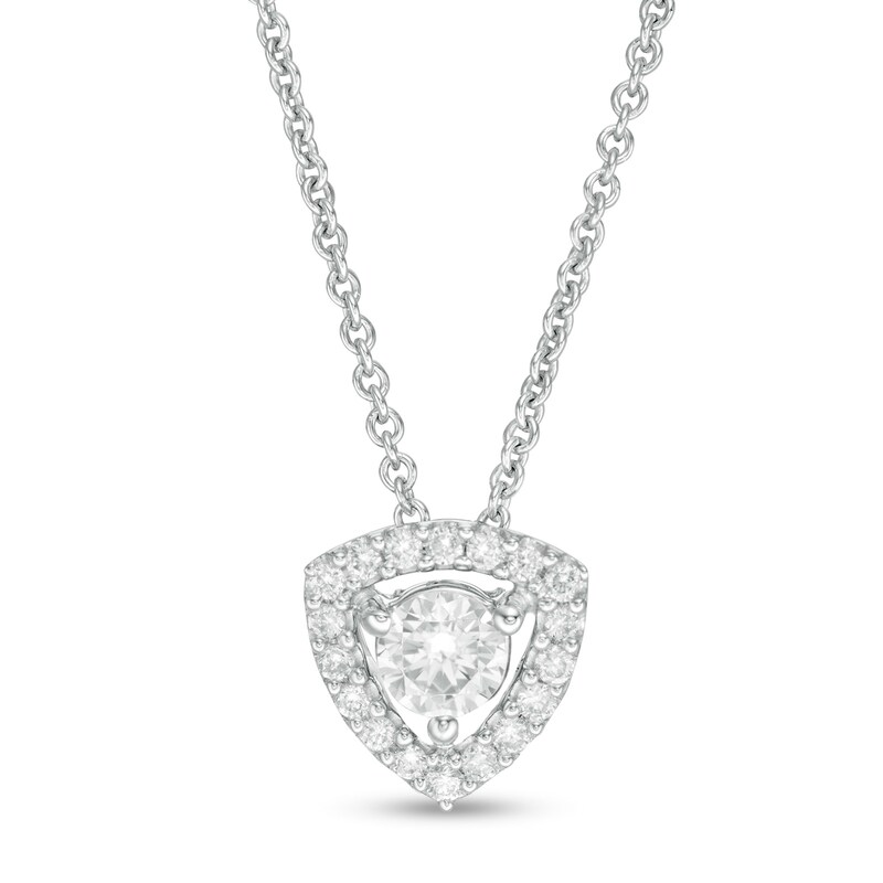 Main Image 1 of 1/3 CT. T.W. Diamond Trillion Frame Pendant in 10K White Gold
