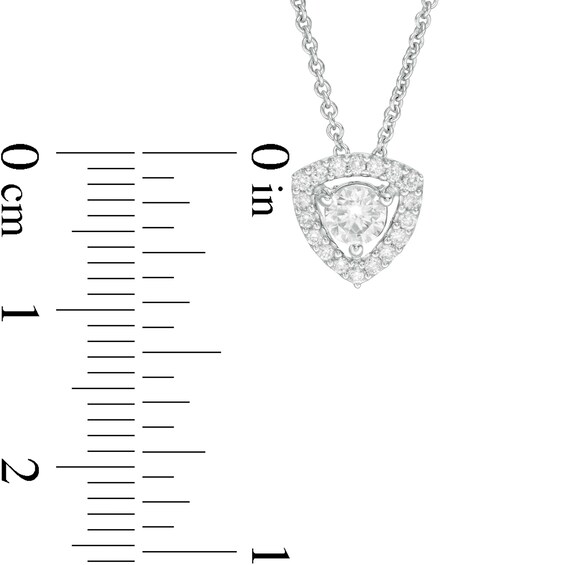 1/3 CT. T.w. Diamond Trillion Frame Pendant in 10K White Gold