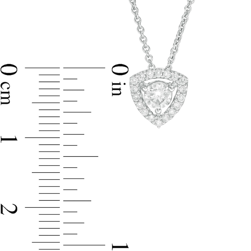 Main Image 3 of 1/3 CT. T.W. Diamond Trillion Frame Pendant in 10K White Gold