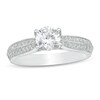 Thumbnail Image 1 of 1 CT. T.W. Diamond Double Row Vintage-Style Engagement Ring in 14K White Gold