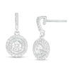 Thumbnail Image 0 of 1 CT. T.W. Diamond Double Frame Drop Earrings in 14K White Gold