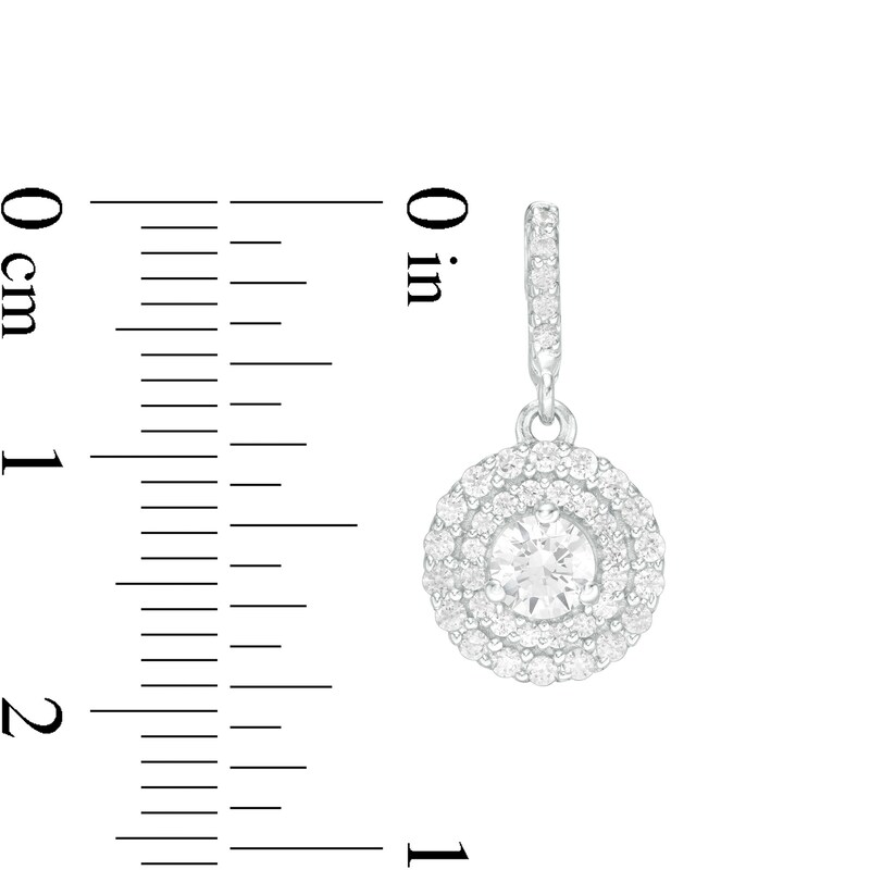 1 CT. T.W. Diamond Double Frame Drop Earrings in 14K White Gold