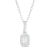 Thumbnail Image 1 of 1/2 CT. T.W. Emerald-Cut Diamond Frame Pendant in 14K White Gold