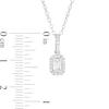 Thumbnail Image 3 of 1/2 CT. T.W. Emerald-Cut Diamond Frame Pendant in 14K White Gold