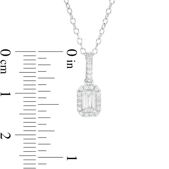 1/2 CT. T.w. Emerald-Cut Diamond Frame Pendant in 14K White Gold