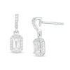 Thumbnail Image 1 of 5/8 CT. T.W. Emerald-Cut Diamond Frame Drop Earrings in 14K White Gold