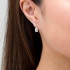 Thumbnail Image 2 of 5/8 CT. T.W. Emerald-Cut Diamond Frame Drop Earrings in 14K White Gold