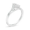 Thumbnail Image 3 of 1/4 CT. T.W. Baguette and Round Composite Diamond Marquise Frame Split Shank Ring in 10K White Gold