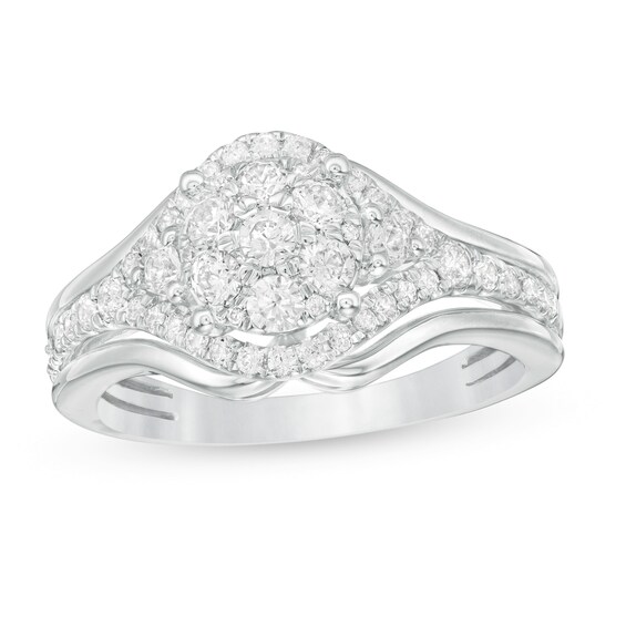 3/4 CT. T.w. Composite Diamond Frame Ring in 10K White Gold