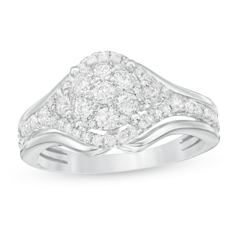Main Image 1 of 3/4 CT. T.W. Composite Diamond Frame Ring in 10K White Gold