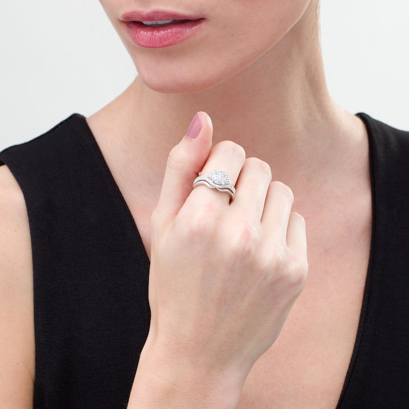 Main Image 2 of 3/4 CT. T.W. Composite Diamond Frame Ring in 10K White Gold