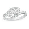 Thumbnail Image 1 of 1/5 CT. T.W. Composite Diamond Three Stone Bypass Ring in 10K White Gold